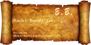 Bachl Benáta névjegykártya